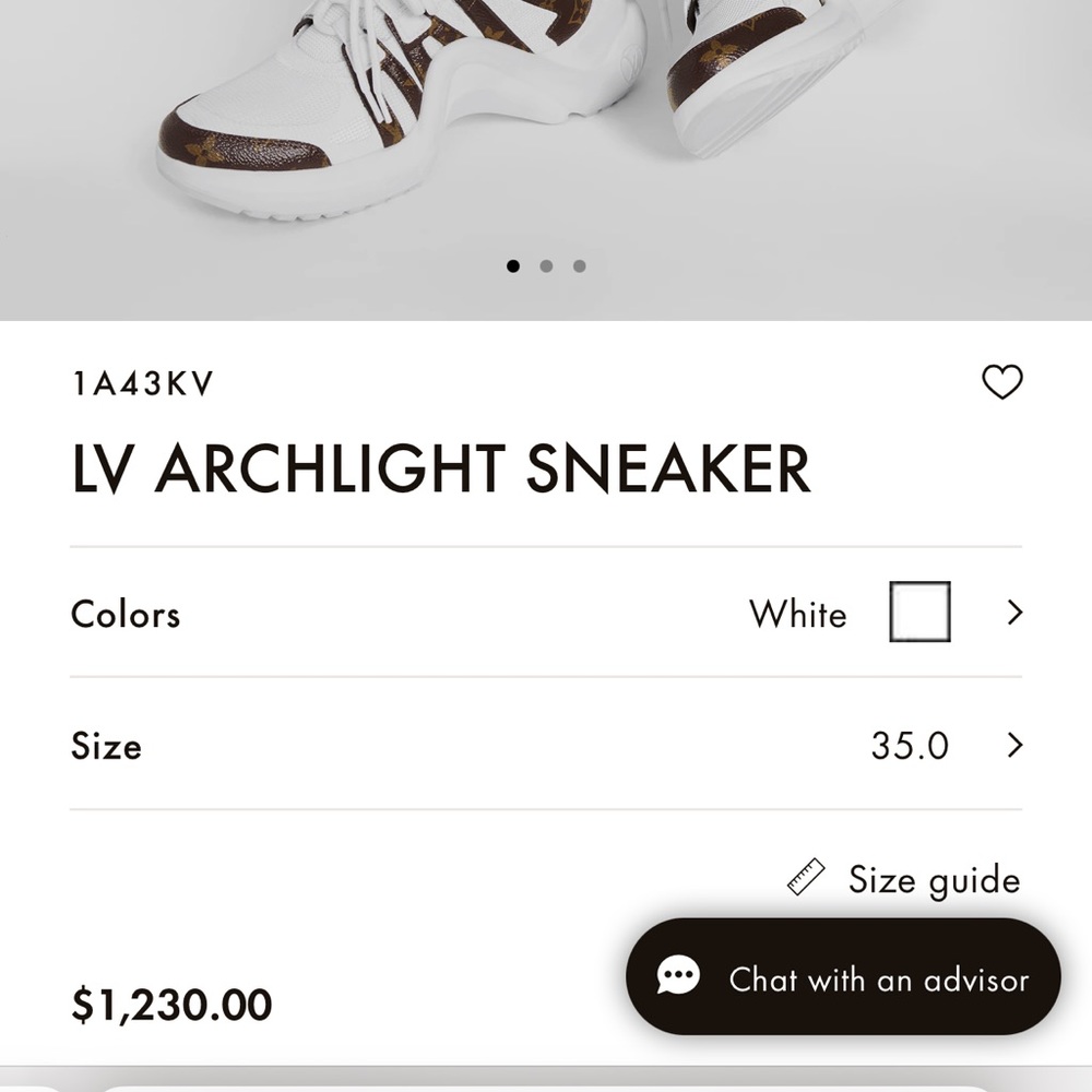 LV white snakers